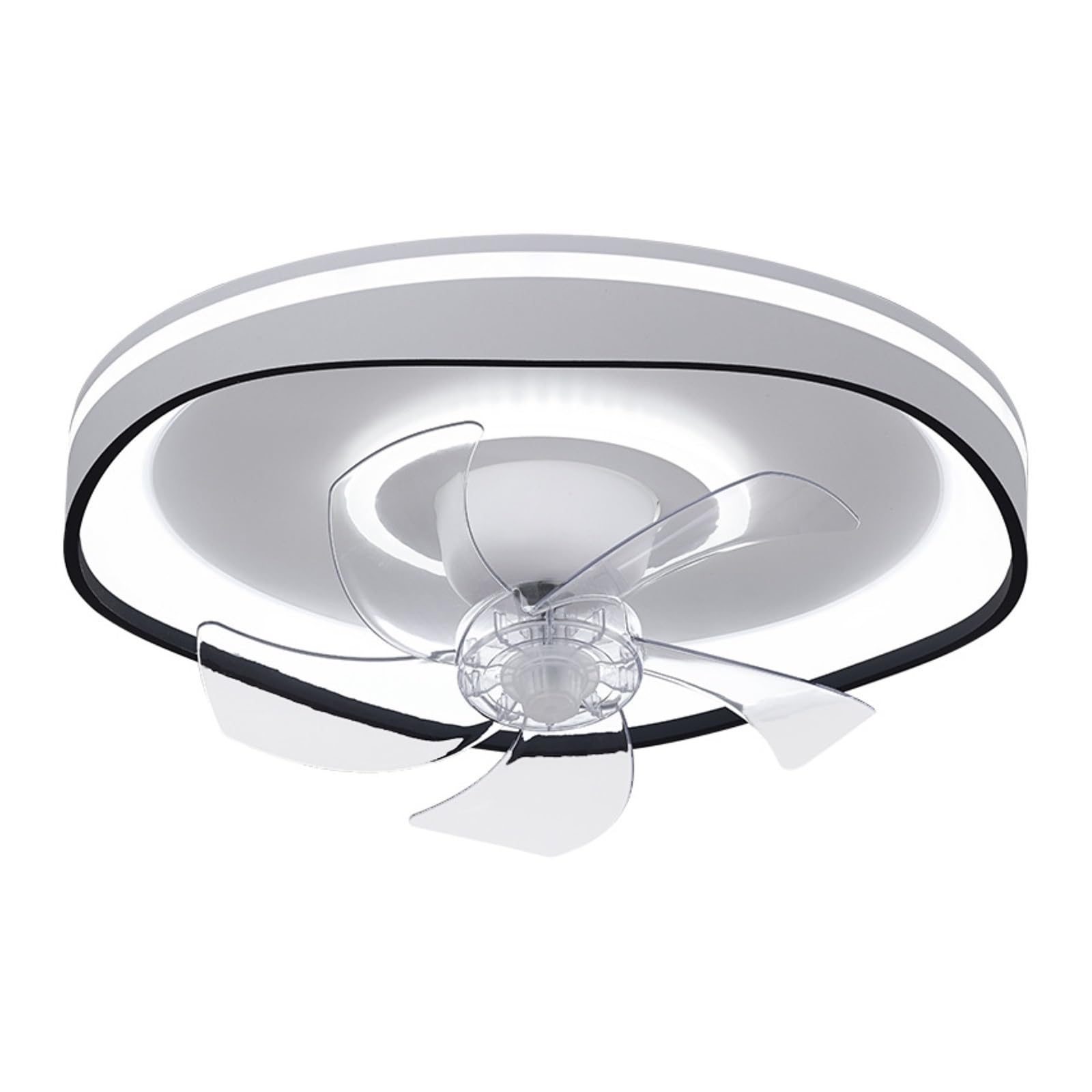 ERETYRET Bedroom Living Room Dining Ceiling Lamp Frequency Conversion Fan Quiet Cooling(Black)