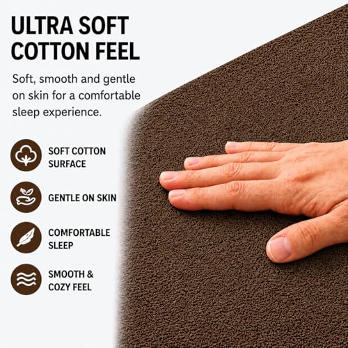 Image of Babylee 100% Waterproof King XL 78x72 Inch 6.5x6 Ft Fits Upto 10 Inch Mattress | Premium Terry Cotton Breathable Bed Protector | Mattress Cover for Double Bed | Coffee