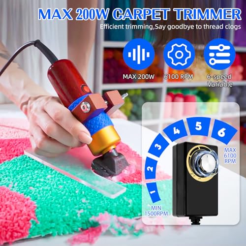 Image of Rug Tufting Gun with Carpet Trimmer Kit,Tufting Gun Starter Kit Professional Tufting Rug Making Machine,2 in 1 Cut Pile Loop Pile Tufting Gun Kits for Beginners and Amateur