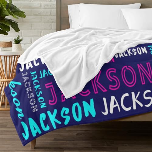 Personalized Name Blanket Customized Baby Blankets for Girls Boys Adults Monogrammed Blankets and Throws Christmas Birthday Mothers Fathers Valentines Day Gift