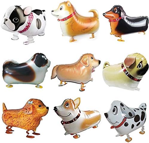Walking Animal Balloons BESYZY 9pcs Pet Dog Foil Balloon latex Dog Balloon Air Walkers Inflated Balloons for Kids Gift Birthday Party Decoration