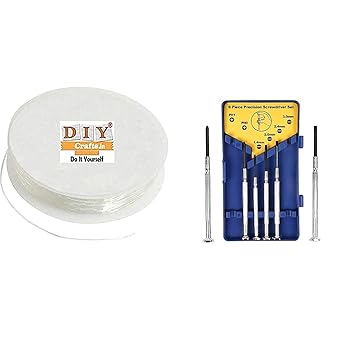 Diy Crafts Stretchy Elastic Crystal Rope String Cord Thread Bracelet Jewelry 2-20 Roll, Pack of 20 Roll, 0.5mm () + Diy Crafts 12819 6153 Precision Small Screwdriver Set for Electronics, 6 Piece