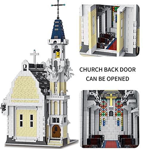 Bausteine Haus Bausatz Gotische Kirche Architektur Modell, 4752 Teile Europäische Straßenansicht Modulares Haus Bausatz… – Bild 6