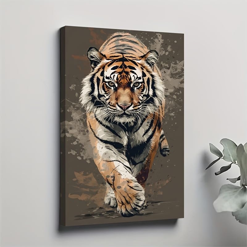Toile Tigre en mouvement pour décoration murale de bar et bureau