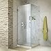 DreamLine UnidoorLux 30" x 30" Frameless Hinged Shower Enclosure, Clear 3/8" Glass Shower, Chrome Finish Hardware