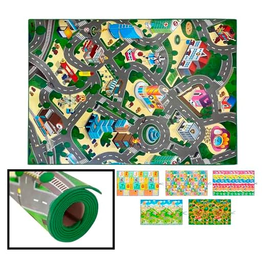 LucaHome – Alfombra Infantil Educaplay Mapa Ciudad 120x200cm | Alfombra educativa para Bebes Acolchado y Resistente | Alfombra Infantil Bebe Suelo Antideslizante | Alfombra Infantil niño niña