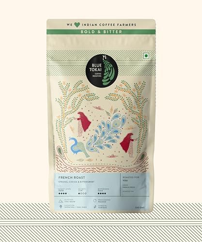 Blue Tokai Coffee Roasters French Roast - Dark Roast | French Press Coffee Grind 500g | 100% Arabica Beans | Specialty Coffee | Freshly Roasted Ground Coffee
