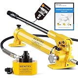 NEWTRY 30 ton Low Profile Hydraulic Jack Porta Power Kit + CP-700 Manual Hydraulic Hand Pump Multi Section Jack, 2.12” Stroke Industrial Mini Hydraulic Cylinder