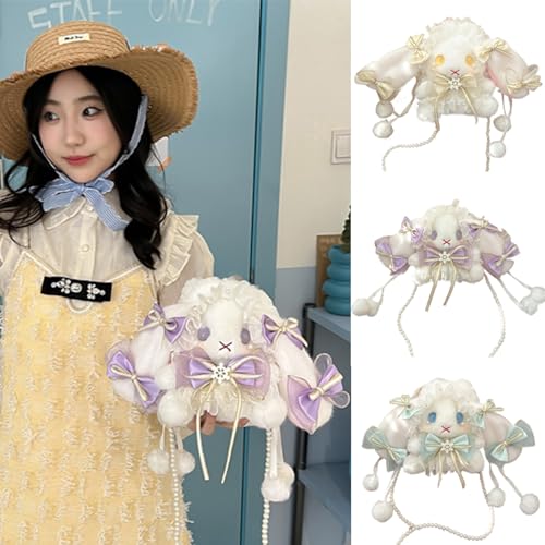 Women Rabbit Bag with Bowknot Sweet Shoulder Bag Crossbody Bag Cute Dolls Messenger Bag for Daily Travel Use2