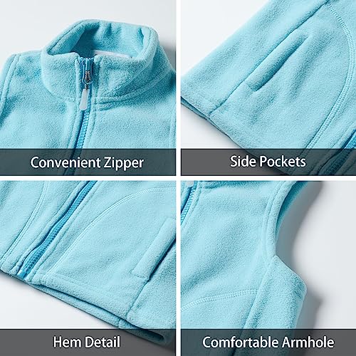 Image of LittleSpring Boys Girls Fleece Vest Sleeveless Jacket Full-Zip Fall Winter Warm Outerwear