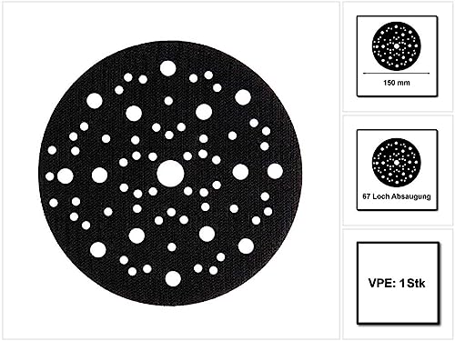 MIRKA Schutzauflage Ø 150mm 67-Loch, 1 Stück, zum Schützen von Schleiftellern mit Klettbelag, 8295612111