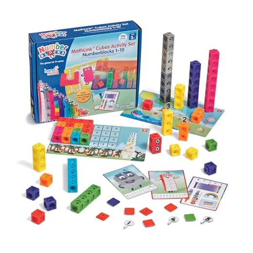 Learning Resources Set de Actividades con Numberblocks Cubos MathLink del 1 al 10, Aprendizaje de matemáticas para Edades tempranas, construye, aprende y Juega en el Aula y casa, niños de 3+ años