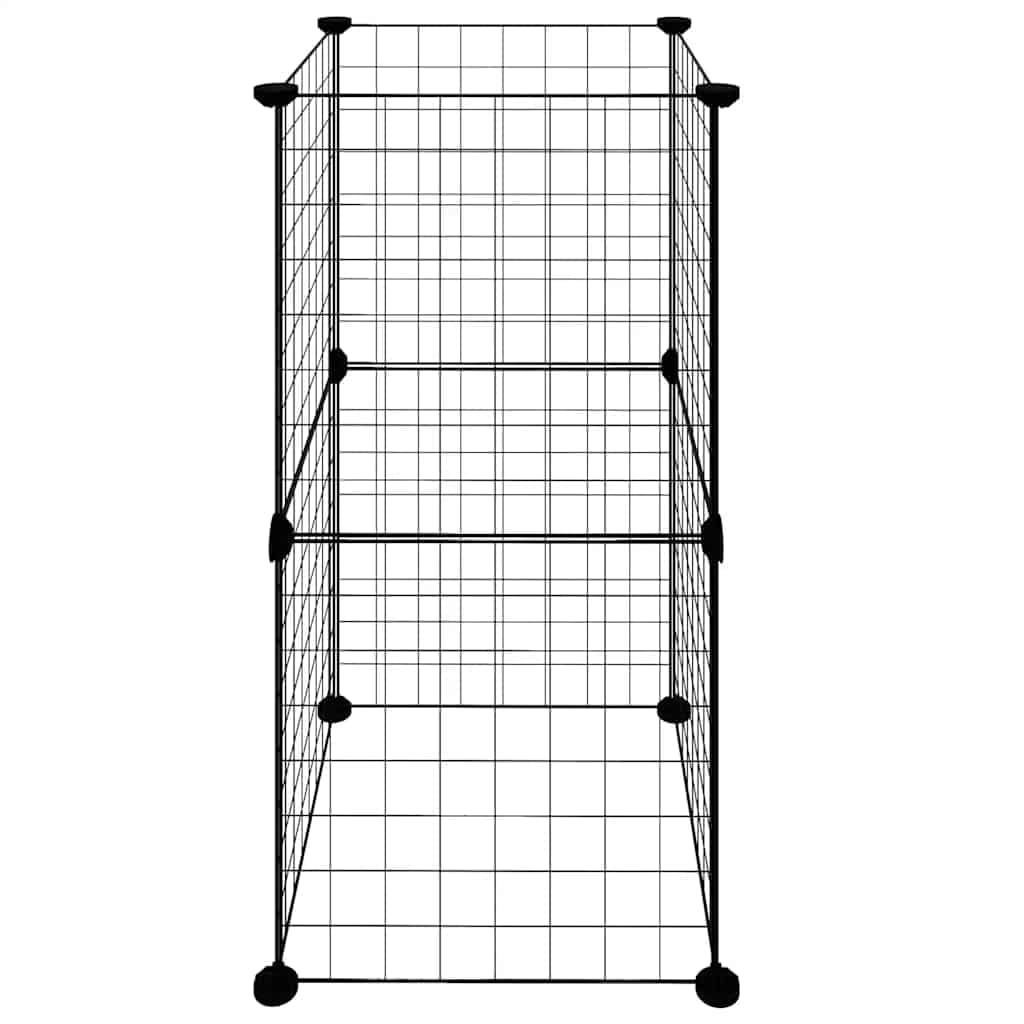 Jaula Para Mascotas De 8 Paneles - Acero Negro, Montaje Modular Con Puerta, Ideal Para Conejos, Cobayas Y Animales Pequeños