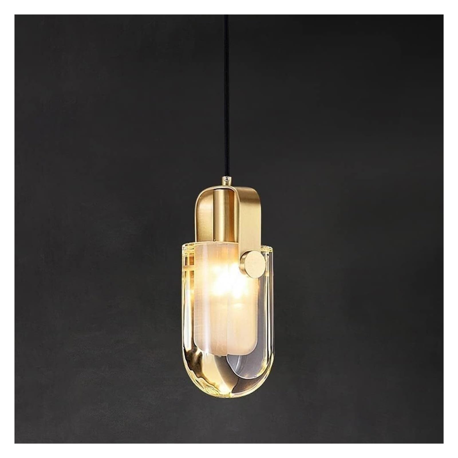ASerZenith Copper Pendant Light Modern Brass Droplight Bedside Ceiling Light Fixture Compatible With Kitchen Island Dining Room Study Room Living Room Bedroom Aisle Corridor,Chandeliers