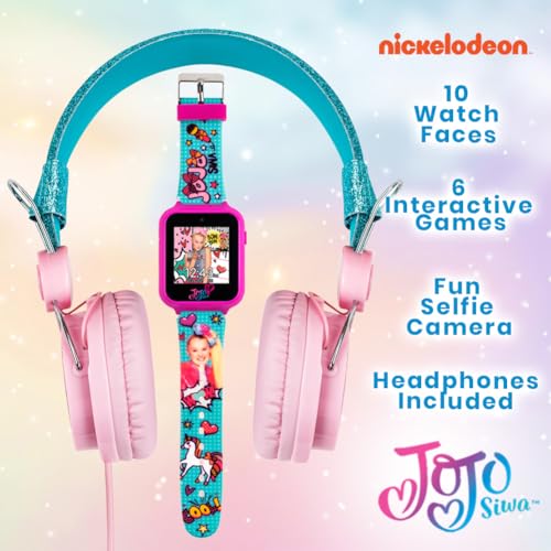 Accutime JoJo Siwa Headphone and Smart Watch Combo - Interactive Learning Watch with Games, Pink & Blue Adjustable Headphones, 10 Custom Faces, Gift Set for Girls4
