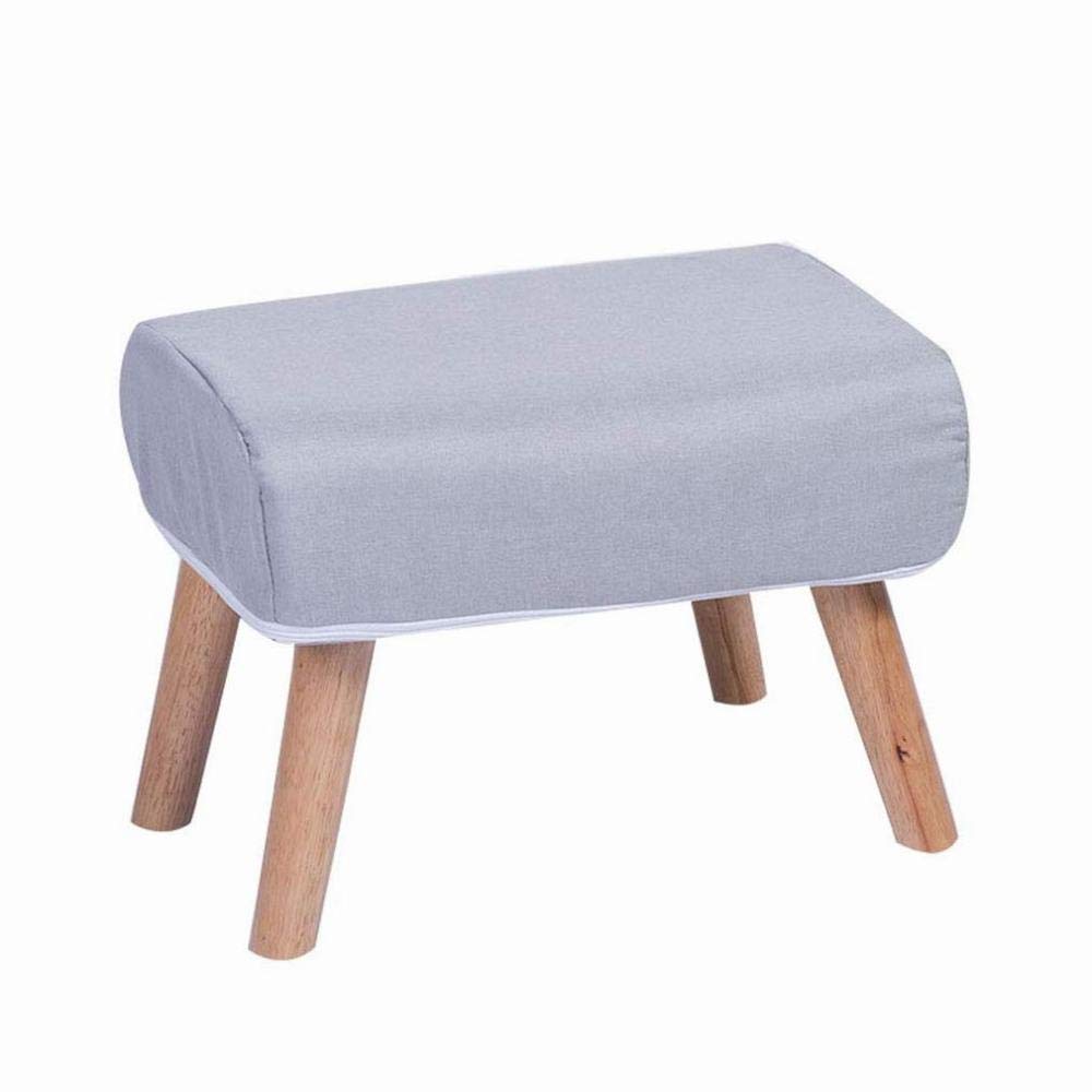 Pédale de salon en bois massif et tissu gris avec finitions soignées pour canapé