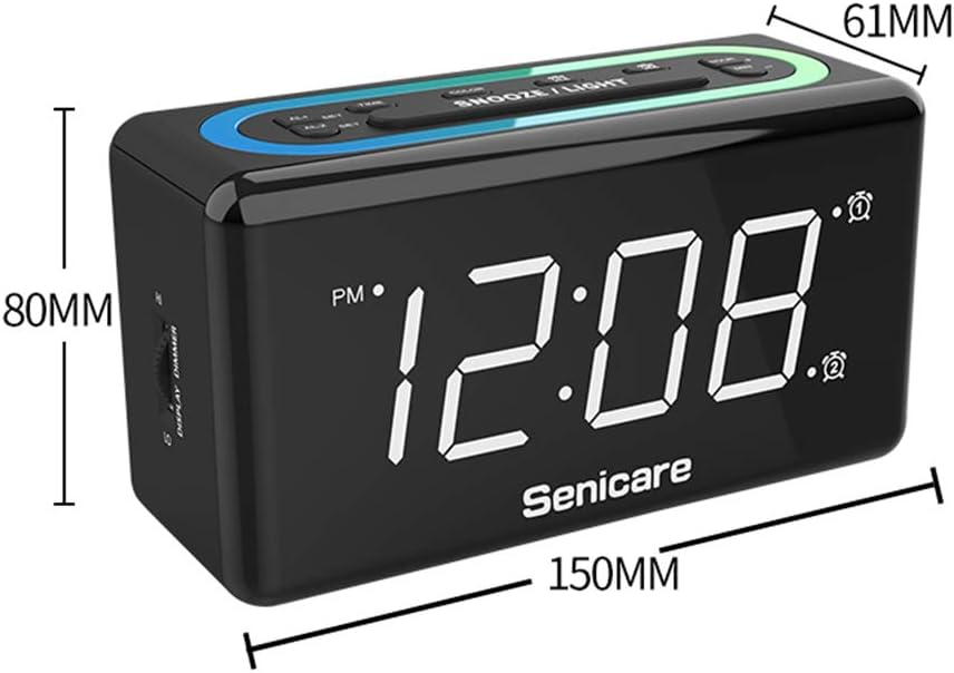 Dimensions of the Senicare Digital LED Alarm Clock