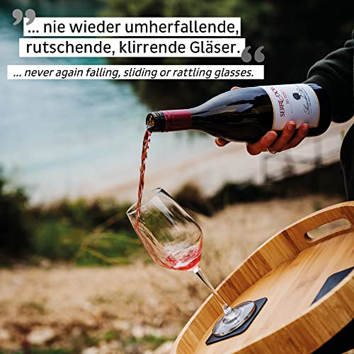 silwy® Magnetgläser, feine Kristallgläser mit perfekt integrierten Magneten und metallischen Nano-Gel-Untersetzern (Wein // 0,4 Liter) – Ansicht 2