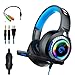 Produktbild QKa Gaming Headset, PC-Kopfhörer mit Mikrofon LED-Licht Noise Cancelling und Lautstärkeregler für PS3, PS4, PC, Xbox One, Xbox 360