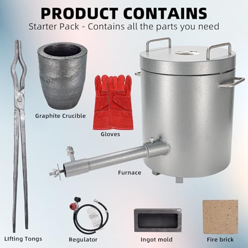 Metal Melting Furnace, 12 Kg Propane Melting Furnace with Crucibles & Tongs Kiln, Casting Refining Smelting for Precious Metals Gold Silver Tin Aluminum Melting Casting Tool by WLCSNG - Image 3