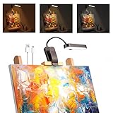 LAFULIT Rechargeable Easel Light for Painting, Cordless Clip On Art Light with 90+ CRI, 3 Color Modes & 3 Brightness Levels, Flexible Artist Lamp, USB-C Painting Light for Easel, Drawing, Craft, Piano