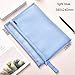 Produktbild Heng Double Pocket Pencil Case Nylon Mesh Dokumentdatei Reißverschlusstasche Großraum Aufbewahrungstasche Schulbürobedarf, groß hellblau