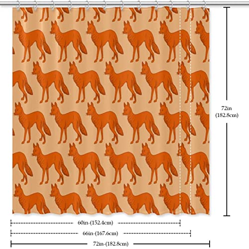 Rideaux de douche à motif renards oranges sans odeur 12 crochets - 7