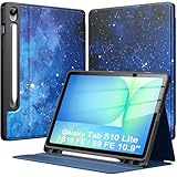TiMOVO Case for Samsung Galaxy Tab S10 Lite / S10 FE / S9 FE 5G 10.9 Inch with S Pen Holder, Multi-Angle Viewing Stand Cover with Soft TPU Back, Auto Wake/Sleep, Blue Starry Sky