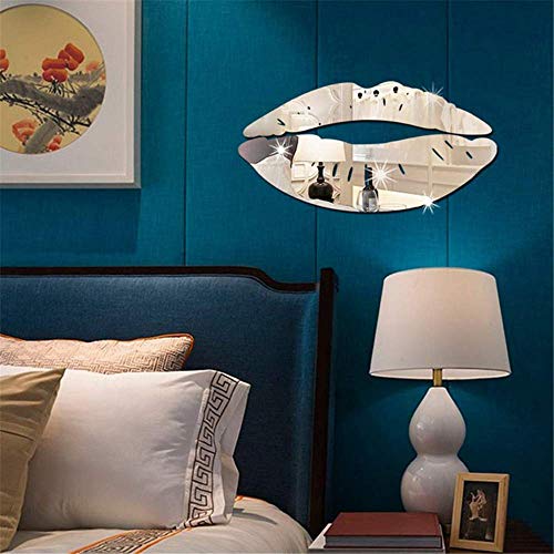Wall Sticker, 4Pcs Diy Modern 3D Kiss Lip Mirror Wall Sticker Acrylic Art Mural Decal Home Room Decor (4 Colors) #TOP4