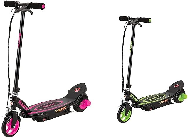 Razor Power Core E90 Electric Scooter, Pink & Power Core E90 Electric Scooter, Green