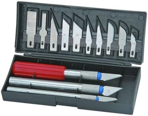 16pc Hobby Razor Knife Set W/blades W/case (Exacto Blades Fits Knife) Stencil