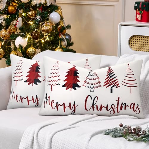 LRartdeco Christmas Kissenbezug 30x50 Weihnachtskissenbezüge...