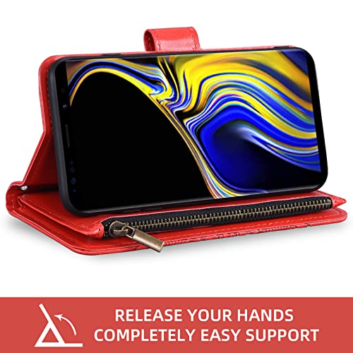 Housse fleurie rouge Galaxy Note 9 idéale pour vos sorties et appels mains libres