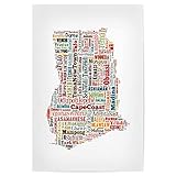 artboxONE Poster 30x20 cm Typografie Ghana Map Black 