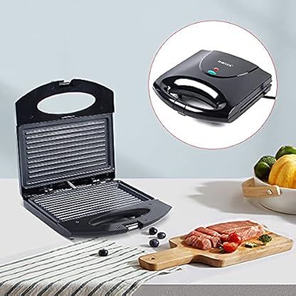 Sandwichmaker, Sandwichtoaster Kontaktgrill Tischgrill 750W Doppelseitige Heizung 150? Paninigrill für Sandwichtoasts… – Bild 3