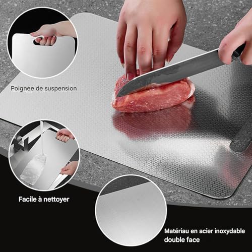 Planche à découper inox durable et résistante aux rayures