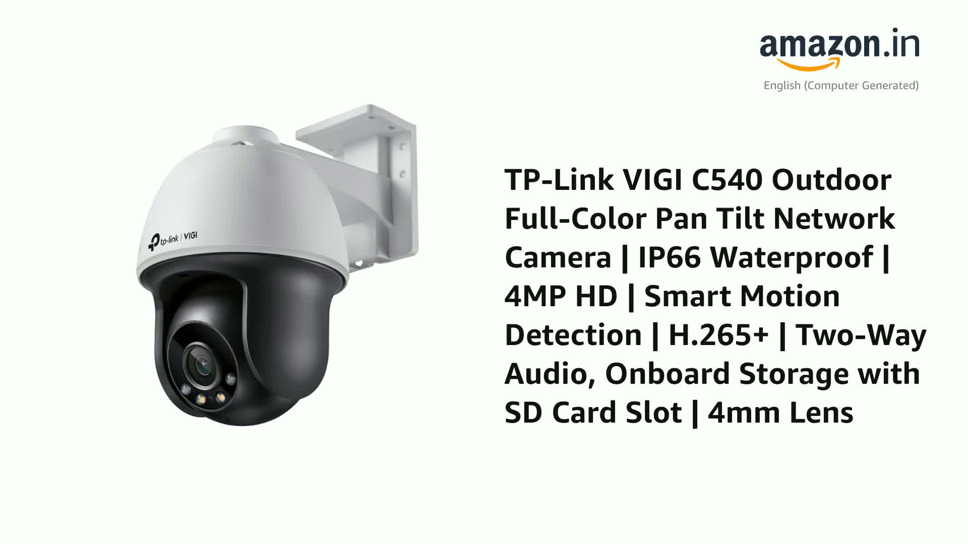 Buy TP-Link VIGI C540 Outdoor Full-Color Pan Tilt Network Camera