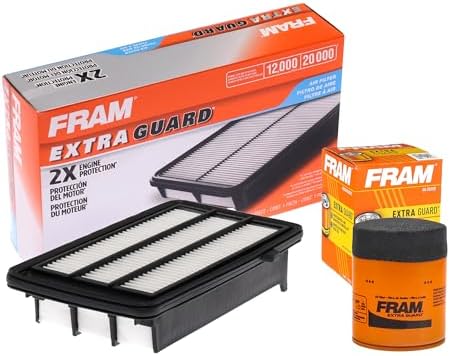 FRAM Extra Guard Replacement Engine Oil Filter PH7317 and Air Fil...