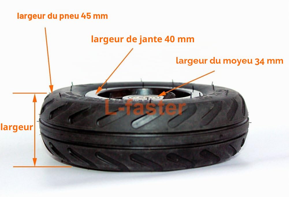Roue électrique 6x2 de roue de scooter de 6 pouces avec le pneu d'air ou le moyeu en métal solide de pneu avec la roue de chariot de chariot à trou de l'axe 60mm des incidences 8mm