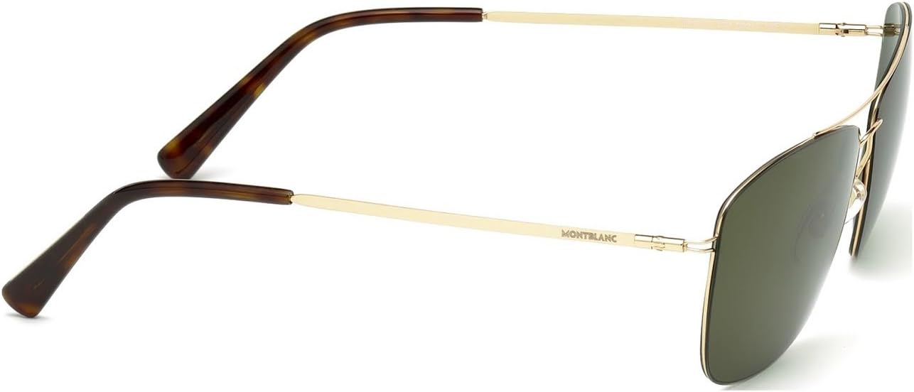 Mont Blanc MB594S Sunglasses - Shiny Rose Gold Frame, Green Lenses, 59 mm Lens MB594S5928N