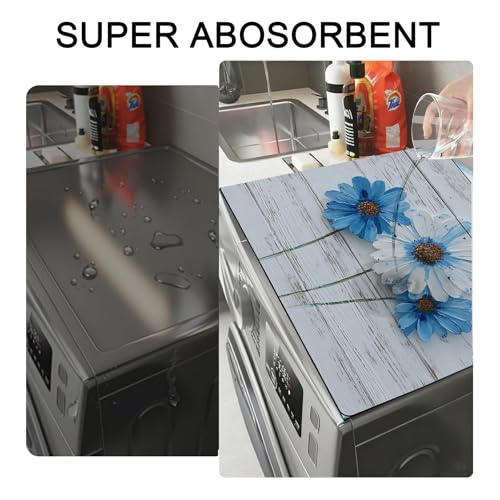 Image of Washer and Dryer Covers for the Top, Non-slip Dryer Top Protector Mat, Dust-proof Washing Machine Cover, 23.6 inch x 19.7 inch (daisy, 23.6 inch x 19.7 inch)