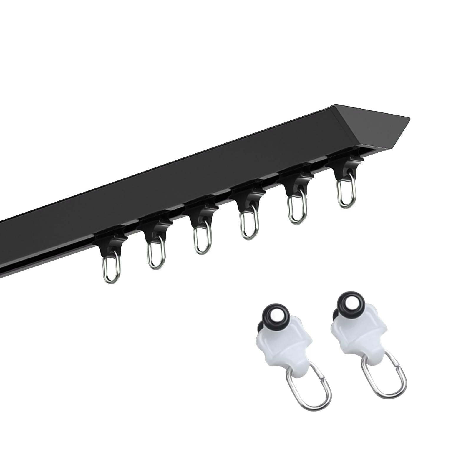 Rail de rideau en aluminium de 600 cm blanc réglable pour douches et cloisons