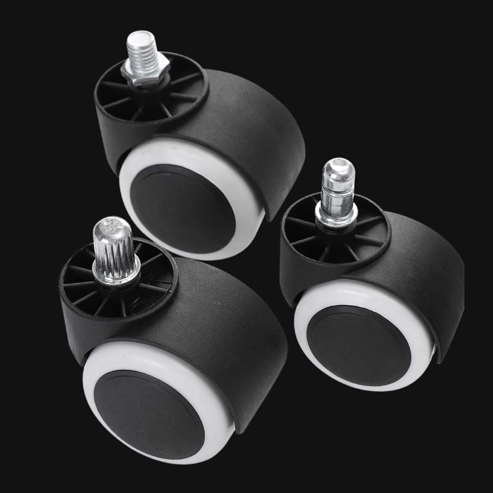 Zestaw 5 kółek obrotowych do krzesła biurowego 50 mm zamienne koła meblowe z PU, najwyższej jakości kółka do biurka komputerowego, płynne toczenie, ochrona podłóg z twardego drewna, ulepszon