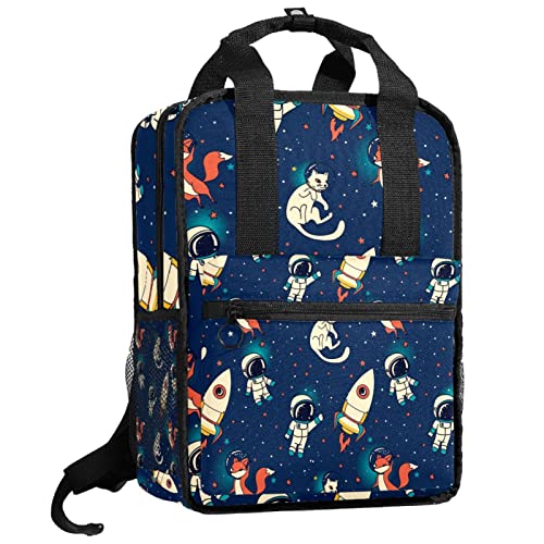Sac à dos motif renard et chat pour les cours, le bureau et les sorties en ville