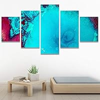 SIGNWIN 5 Panel Canvas Wall Art Modern Art Abstract Fluids for Home Decorations Ready to Hang - 60