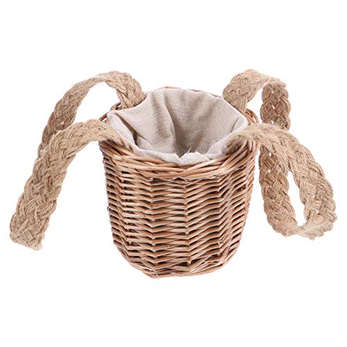 Cesta de flores BesPORTBLE, vintage, retrô, para casamento, dama de honra, salgueiro feito à mão, ce