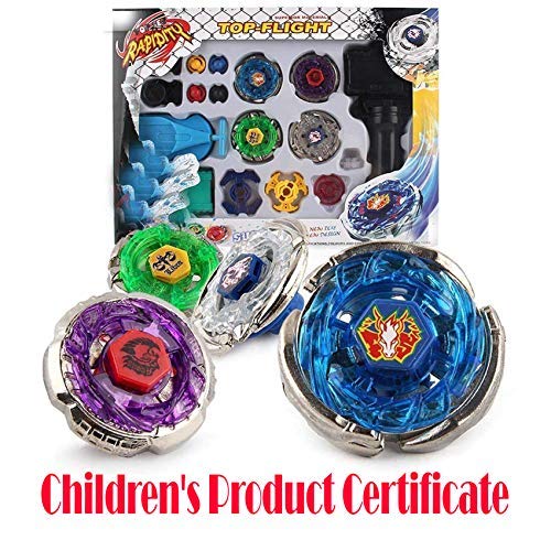 YIMEI Battling Tops Metal Master Fusion Storm Pegasus/Flame Libra/Earth Eagle/ Lightning L-Drago Spinning Launcher Tops Toys Gift for Boys
