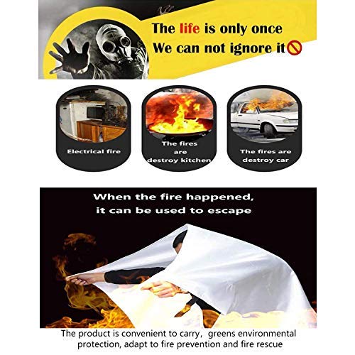 SKAMZ Premium Fire Blanket [Upgraded Size XL 47.2x47.2inches 3-Pack] Fire Blanket Fire Suppression Blanket Fire Emergency Blankets for Kitchen, Camping,BBQ Grilling 1.2x1.2Metre