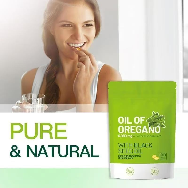 Huile d'Origan et Huile de Nigelle, Sans OGM, Aide à la Digestion et à la Respiration,1pc