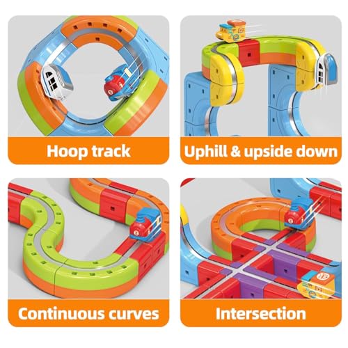 Image of Magnetic Train Track Set for Kids | Anti Gravity Vertical Climb Train Toy with a Rechargeable Trains | STEM Building Toy for Boys & Girls | Birthday Gift (26) | Anti Gravity Vertical Climb, Rechargeable Trains, STEM Building Toy, Boys & Girls